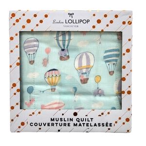 Loulou Lollipop Up Up Away Quilt *new in box* Sweet gender neutral baby blanket
